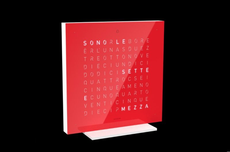 Sveglietta Qlocktwo Rosso acrilico